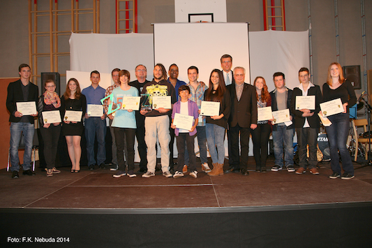 Tony Zawinul, Andreas Tieber, Martin Schuster, Ferdinand Köck, and the contestants